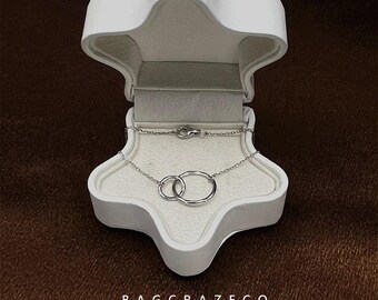 S925 Sterling Silver Double Circle Bracelet, Simple and Elegant Chain Bracelet