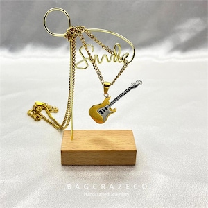 Guitar Pendant Music Lover Men&#39;s Trendy Instrument Necklace