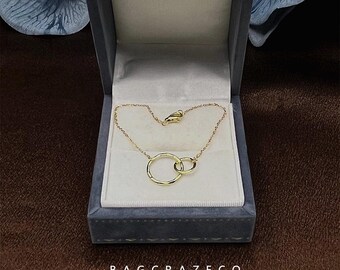 S925 Sterling Silver Double Circle Bracelet, Simple and Elegant Chain Bracelet