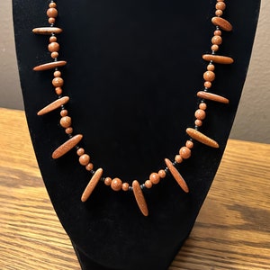 Gold Sandstone Beaded Necklace
