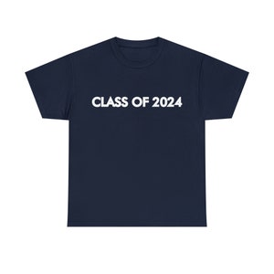 CLASS OF 2024 : Unisex Heavy Cotton Tee. White/Black/Grey/Navy