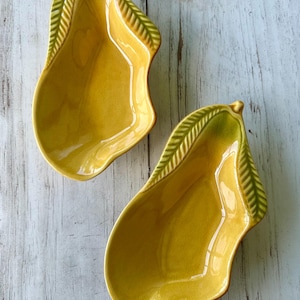 Vintage Belmar Pear Snack Dishes - Mid Century Pottery Set