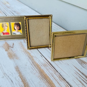 Set of 3 Vintage Brass Mini Frames - Mid Century Modern Small Brass Frame Collection