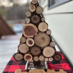 Tree Slice Christmas Tree - Wood Christmas Tree - Rustic Holiday Tree - Gift for Wood Lover - Christmas Tree - Wood Slice Christmas Tree