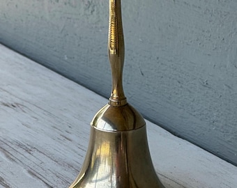 Vintage Brass Handled Bell: Solid Brass Home Decor