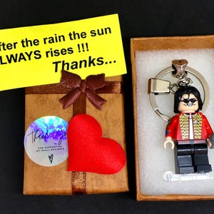 MICHAEL JACKSON Llavero minifigure collectors for special gift + box precious king pop thriller TM c 1108 all added