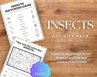 Kids Insects Activities, Kids Bugs Activities, Insects Worksheets, Printable Insects Activities, Bugs Games, Insects and Bugs Activities