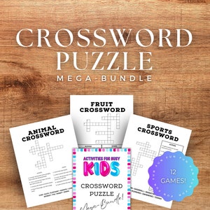 Printable Crossword Puzzles, Word Activities for Kids, Crossword Puzzle, Crossword Book, Word Puzzle, Printable Word Game, Kids Crossword