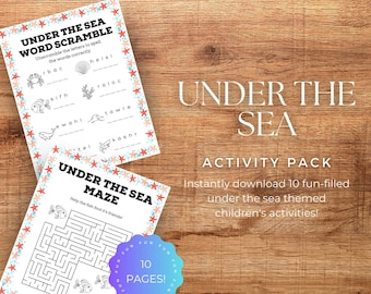 Under the Sea Activities, Kids Activity Pack Under the Sea, Underwater Activities, Under the Sea Worksheet, Ocean Activities