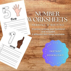 Number Worksheet Activity for Kids, Montessori Numbers, Number Tracing, Preschool Number Activity