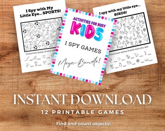 Printable I Spy Game, Matching-Aktivitäten für Kinder, Matching-Spiel, Kinderspielbuch, Wortpuzzle, druckbares Wortspiel, Kinderarbeitsblatt