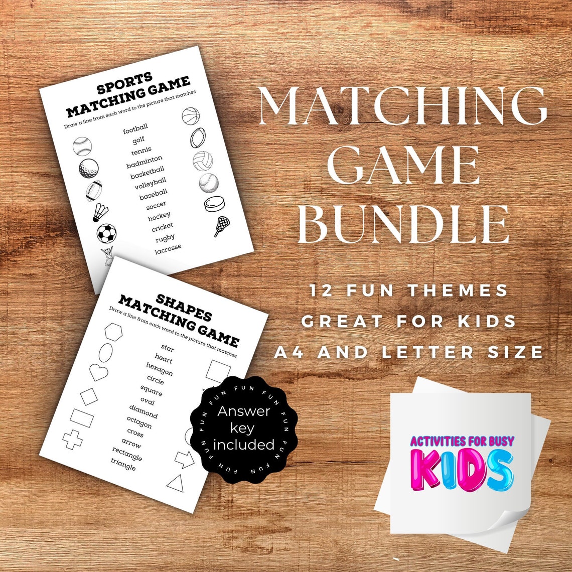 Printable Word Matching Puzzles Word Activities For Kids Matching