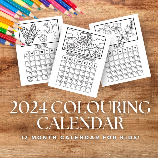 2025 coloring calendar Etsy Nederland