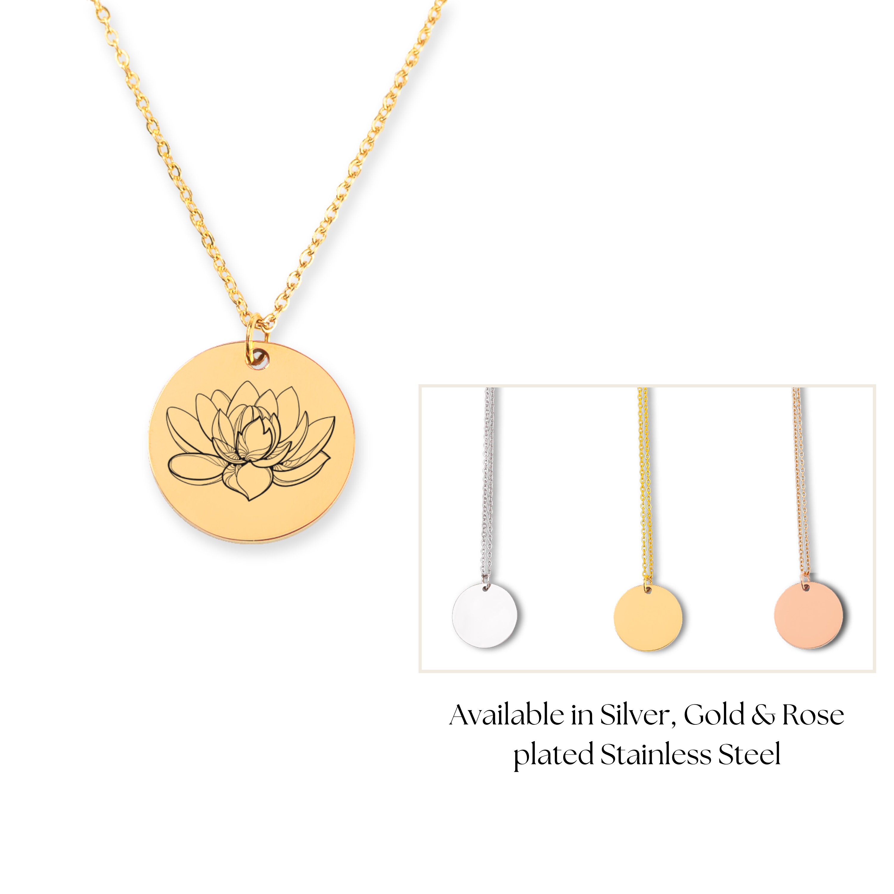 July Birth Flower Necklace, Birth Flower Necklace, Wild Flowers Memorial, Personalized Necklace