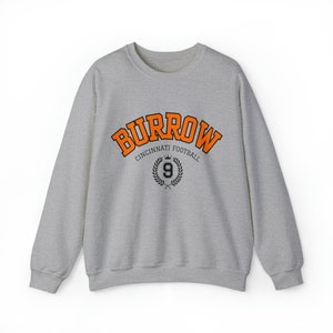 Joe Burrow Unisex Football Crewneck, Joe Burrow Sweatshirt, Cincinnati Bengals Gear, Bengals Bluza, Joe Burrow Shirt, Bengals Shirt Sport Grey