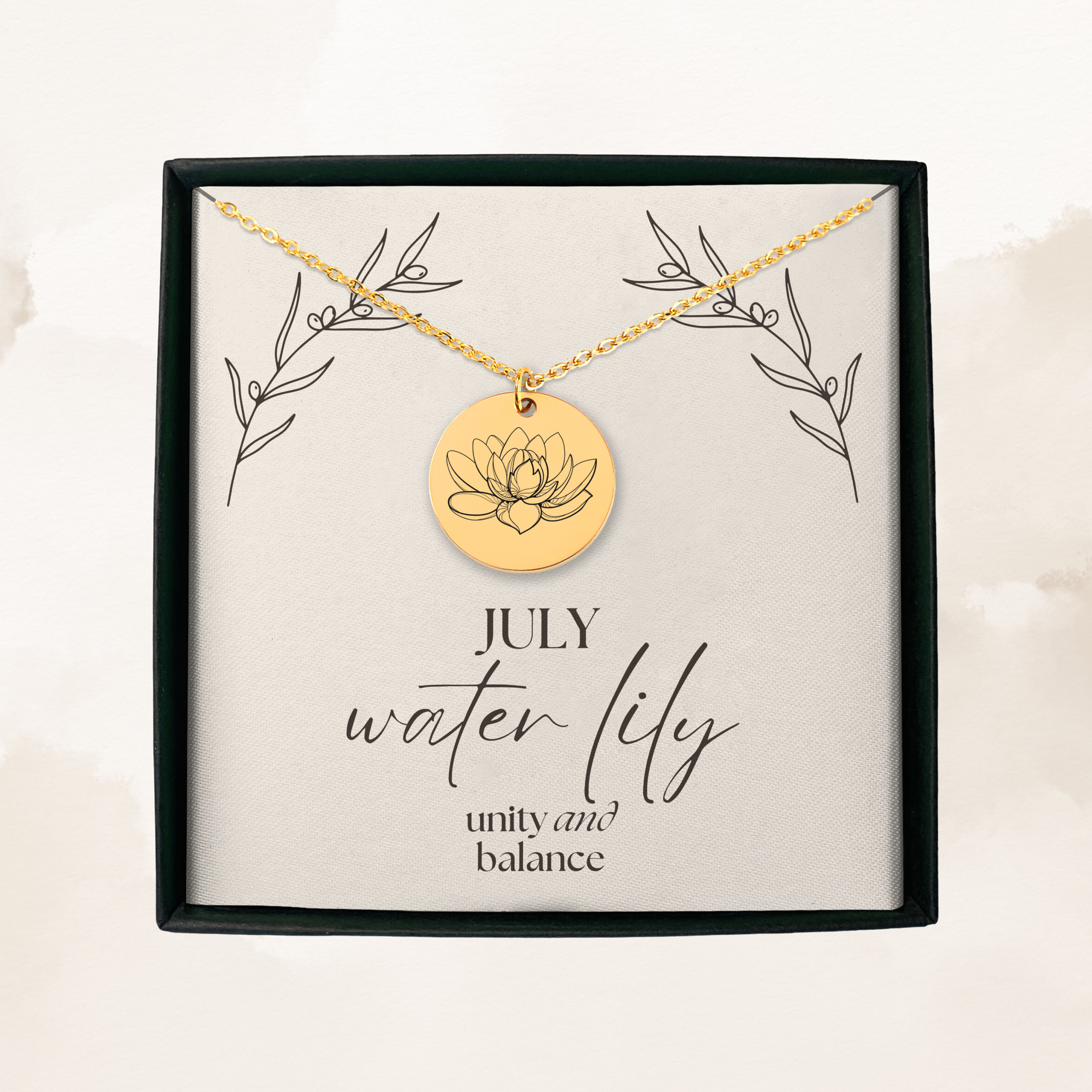 July Birth Flower Necklace, Birth Flower Necklace, Wild Flowers Memorial, Personalized Necklace