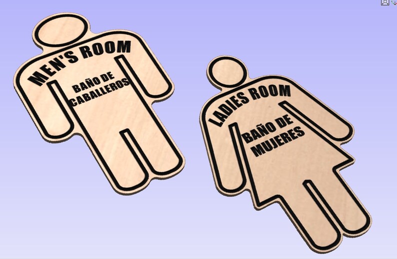 Men & Women Bathroom Signs DIGITAL FILES for CNC Svg , Crv , Dxf - Etsy