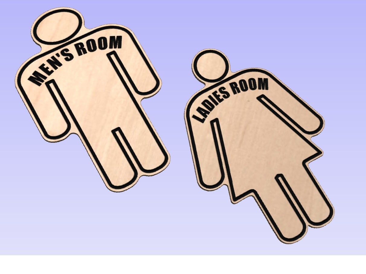Men & Women Bathroom Signs DIGITAL FILES for CNC Svg , Crv , Dxf - Etsy