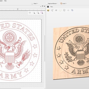 Army Seal Only Digital Files (Clean) for CNC and Laser - svg dxf crv