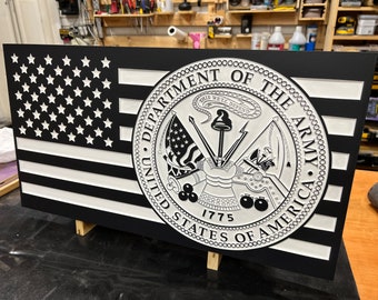 U.S. Flag with US Army Insignia DIGITAL FILES svg , crv , dxf