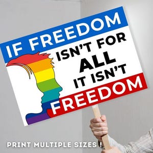 PROTEST Signs Fight For Justice Printable | If Freedom Isn&#39;t For All ..  | Social Justice | Anti Trump Protest Oligarchy Protest Rally Signs