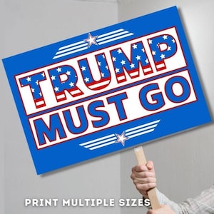PROTEST Sign For Hands Off National Day of Action Printable | Trump Must Go | Anti Trump Protest Oligarchy Protest Rally Signs for 5th April