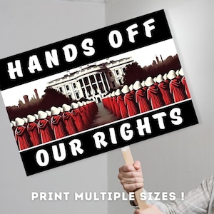 Grande cartello di PROTESTA stampabile / Giù le mani dai nostri diritti / Grande manifesto di protesta / Cartello di protesta anti-Trump Cartelli di protesta contro l'oligarchia