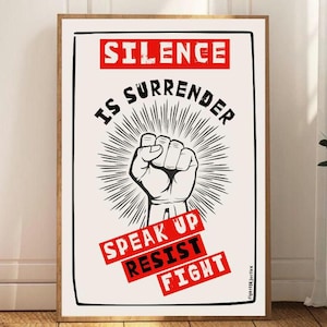 Activism Fight FOR Justice Series, Freedom, Anti fascism, Printable Posters, Trump, Quote, Feminist Art, Linocut Style Print, Social BLM
