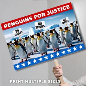 PROTEST Signs Fight For Justice Printable | Penguins For Justice | Social Justice, Anti Trump Protest Oligarchy Protest Rally 5th April