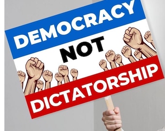 No Kings - PROTEST Sign Printable | Democracy Not Dictatorship | Great Protest Poster | Anti Trump Protest Democracy Protest