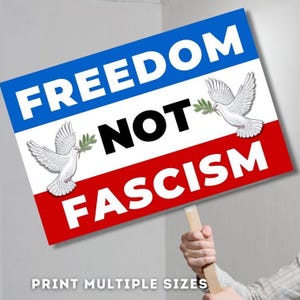 PROTEST Signs Fight For Justice Printable | Freedom Not Fascism | Pro Democracy Rally | Anti Trump Protest Oligarchy Protest Rally Signs