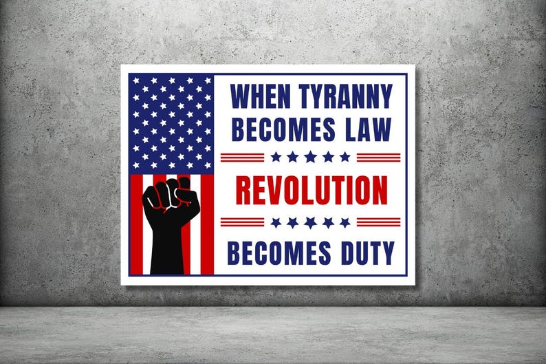 No Kings Boycott -, ANTI Fascism Sign Printable, When TYRANNY Becomes Law Revolution Becomes Duty, Anti Trump, Abolish Ice image 1