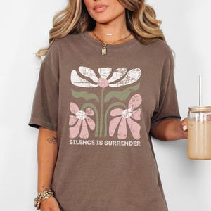 Silence is Surrender Vintage Boho Tshirt, Fight FOR Justice Series, Anti Fascism Protest Tee, Comfort Colors, Anti-Trump Musk Feminist