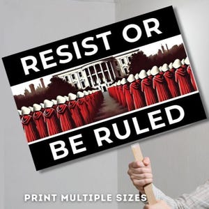 PROTEST Sign For Hands Off National Day of Action Printable | Resist or Be Ruled | Anti Trump Protest Oligarchy Protest Rally Fight Justice