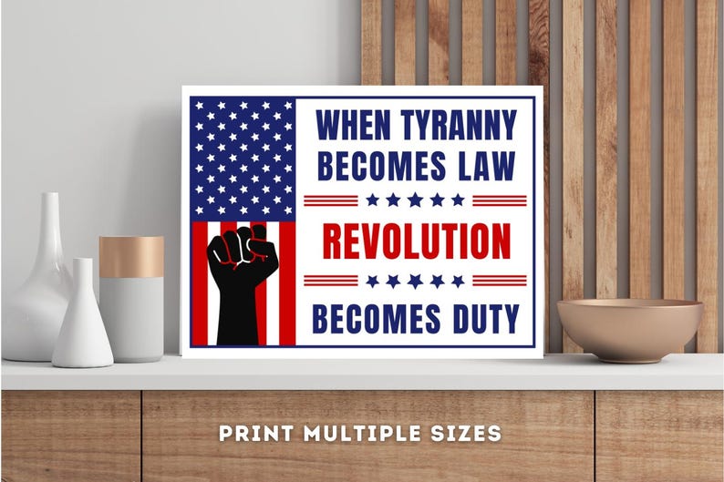 No Kings Boycott -, ANTI Fascism Sign Printable, When TYRANNY Becomes Law Revolution Becomes Duty, Anti Trump, Abolish Ice image 5