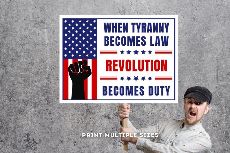 No Kings Boycott -, ANTI Fascism Sign Printable, When TYRANNY Becomes Law Revolution Becomes Duty, Anti Trump, Abolish Ice image 2