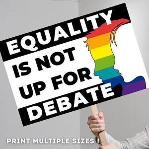 PROTEST Signs Fight For Justice Printable | Equality Is Not Up For Debate | Social Justice | Anti Trump Protest Oligarchy Protest Rally Sign