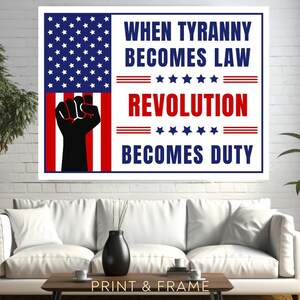 No Kings Boycott -, ANTI Fascism Sign Printable, When TYRANNY Becomes Law Revolution Becomes Duty, Anti Trump, Abolish Ice image 8
