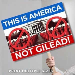 Large PROTEST Sign Printable | 5th April Nationwide Rally | This Is America Not Gilead, Anti Trump Fight Oligarchy, Protest Rally, Sign