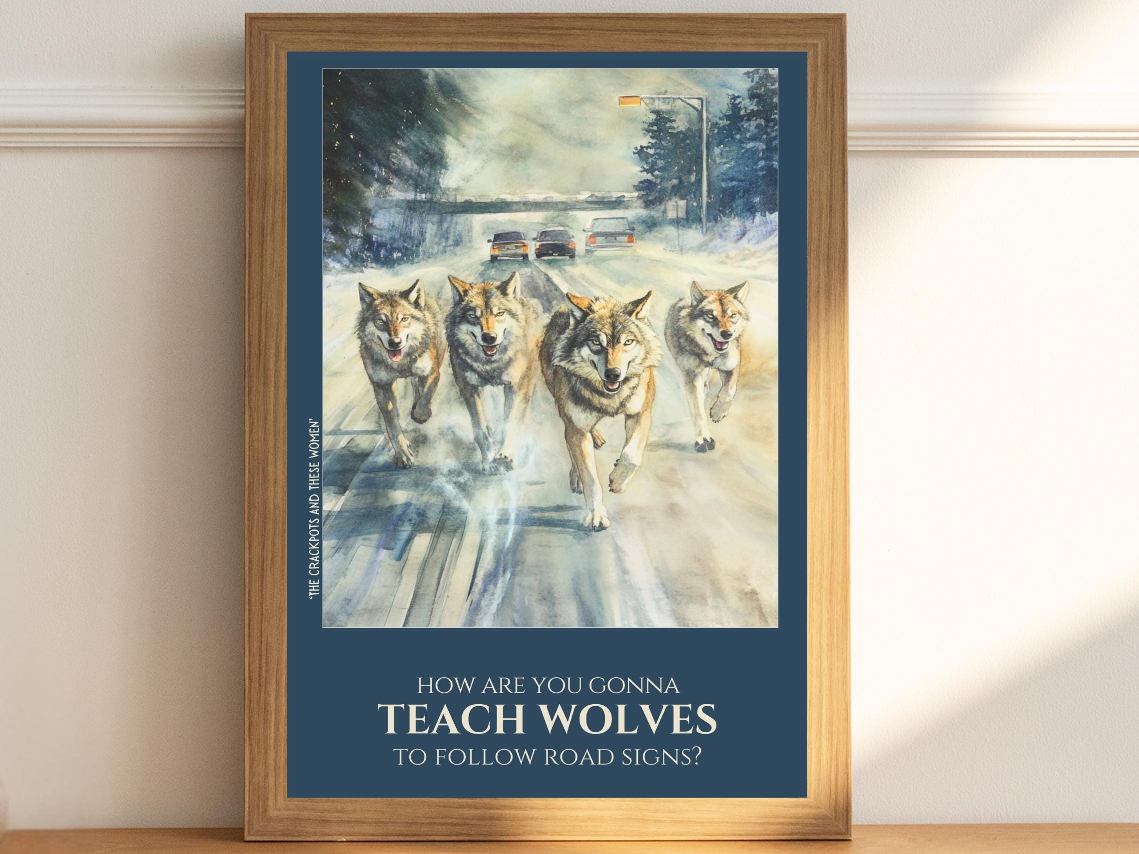 West Wing Wolves Printable Wall Art Watercolor Print, Political Print, West Wing Christmas Gift, Election 2024 Democratic, CJ Cregg Wall Art