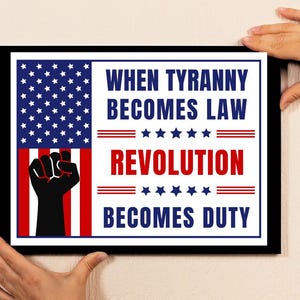 No Kings Boycott -, ANTI Fascism Sign Printable, When TYRANNY Becomes Law Revolution Becomes Duty, Anti Trump, Abolish Ice image 4