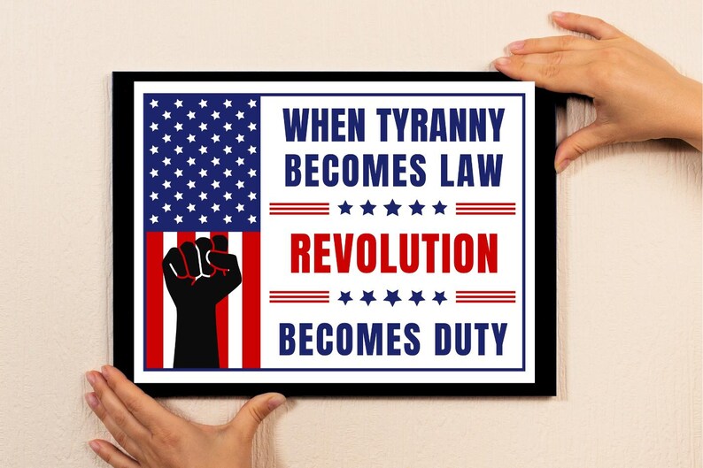 No Kings Boycott -, ANTI Fascism Sign Printable, When TYRANNY Becomes Law Revolution Becomes Duty, Anti Trump, Abolish Ice image 4
