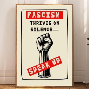 Activism Fight FOR Justice Series, Freedom, Anti fascism, Printable Posters, Trump, Quote, Feminist Art, Linocut Style Print, Social BLM