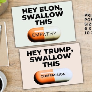 PROTEST Anti-Trump Anti Oligarchy Postcard Size Printable Cards, Anti Fascism Trump Elon Musk, Fight The Oligarchy, Social Justice Rallies