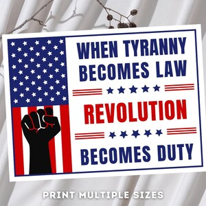 No Kings Boycott -, ANTI Fascism Sign Printable, When TYRANNY Becomes Law Revolution Becomes Duty, Anti Trump, Abolish Ice image 7