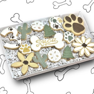 Happy BARKday Box NEUTRAL COLORS - Personalized / Birthday / Dog Treats / Organic / Simple Ingredients / All Natural / Pawsome Treats
