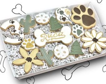 Happy BARKday Box NEUTRAL COLORS - Personalized / Birthday / Dog Treats / Organic / Simple Ingredients / All Natural / Pawsome Treats