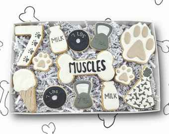 Happy BARKday Box NEUTRAL COLORS - Personalized / Birthday / Dog Treats / Organic / Simple Ingredients / All Natural / Pawsome Treats