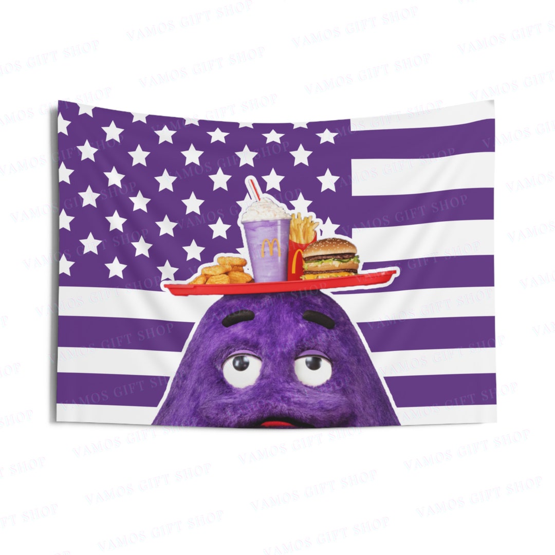 Grimace Birthday Flag Banner Grimace Birthday American Flag Etsy UK