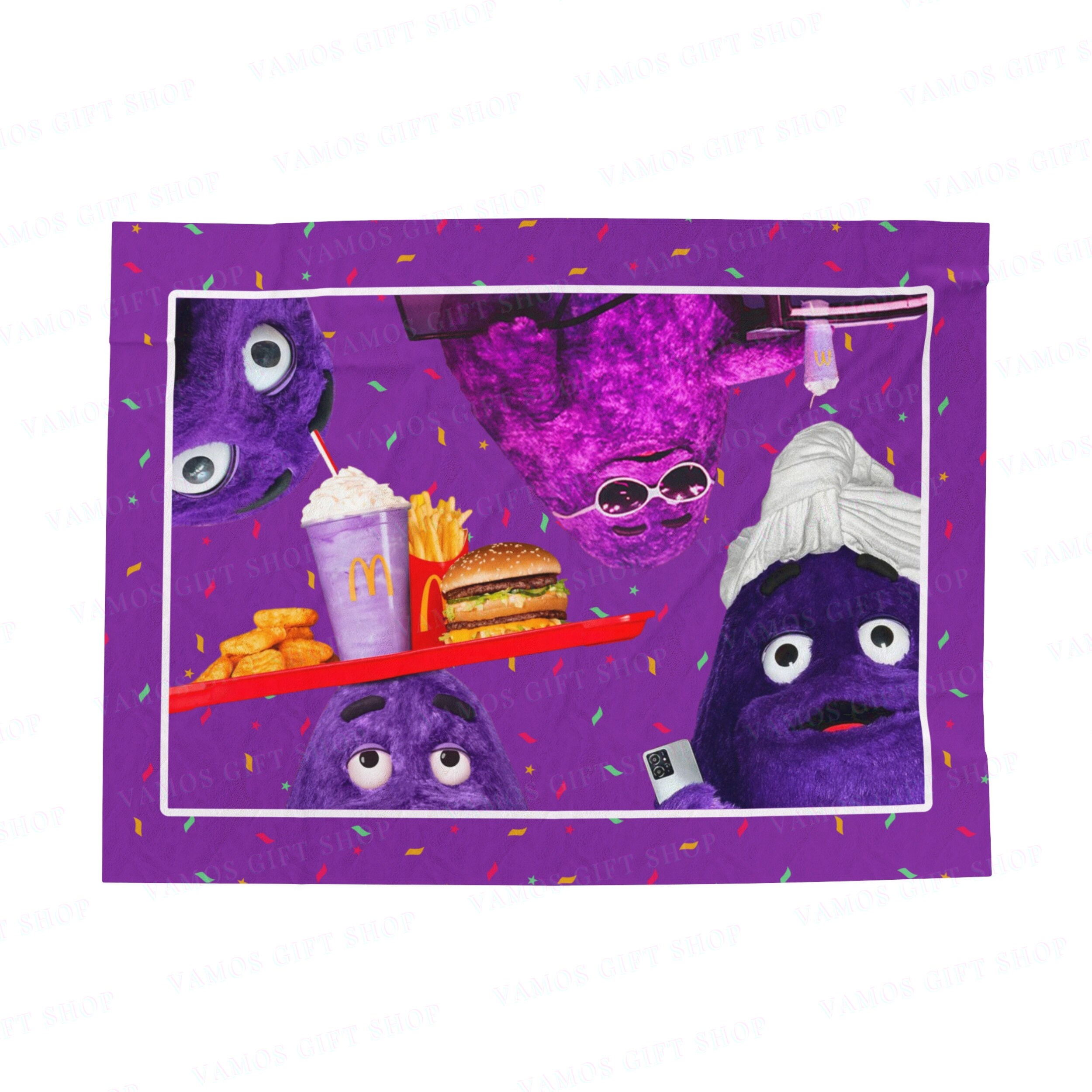 Grimace Shake Mcdonalds Blanket Grimace Shake Merch Gift for Etsy Canada